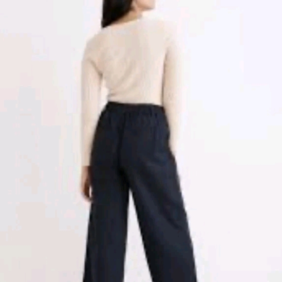 MADEWELL Navy Tall Cotton-Linen Pleated Wide-Leg Pants NE116 NWT TALL - Picture 11 of 11